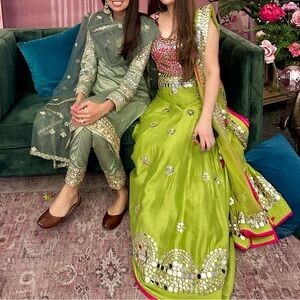 Lehnga with mirror work